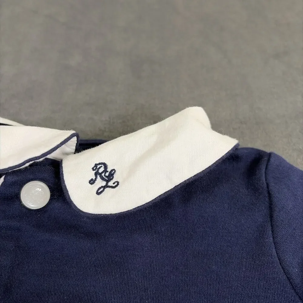 Ralph Lauren Baby Boy Cotton Double-Breasted Coverall Size 6 Months Charity